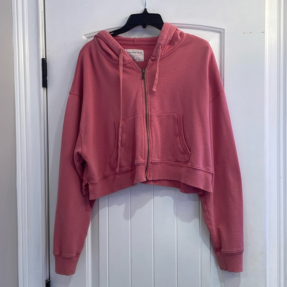 Slightly Cropped Pink Zip-Up